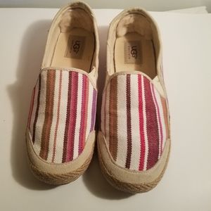 UGG Striped Canvas Slip ons Size 8
